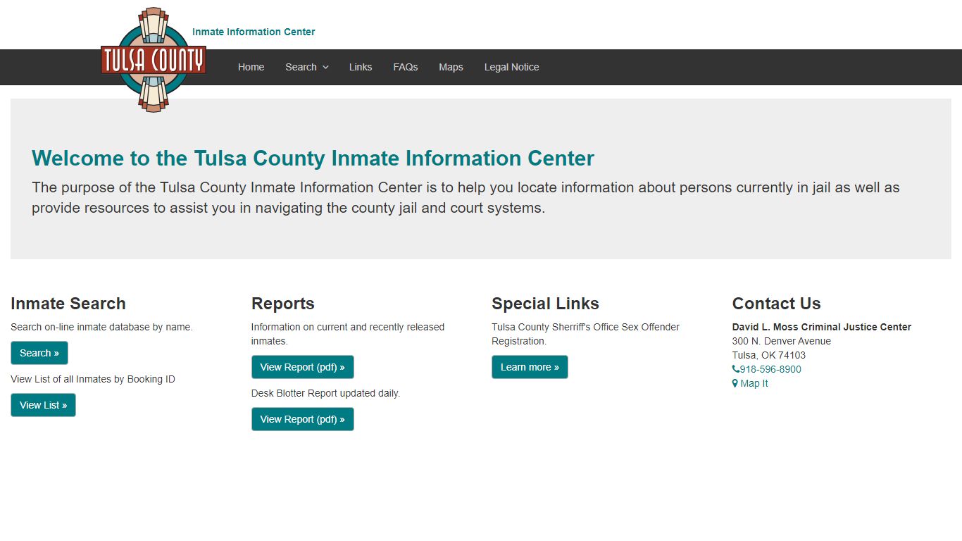 Booking Index - Tulsa County Inmate Information Center